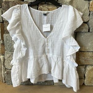 NWT - American Eagle Women’s Blouse, White, Size XL